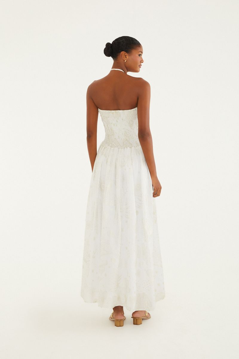 Vestido Estampado Jardim Místico Foil