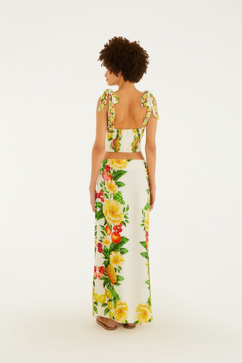 Saia Estampada Floral Picnic
