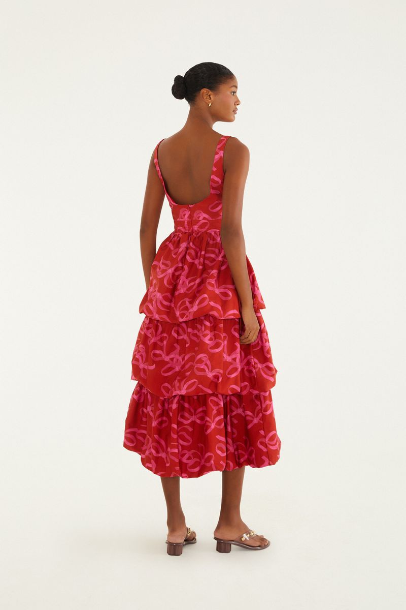 Vestido Camadas Balonê Laços