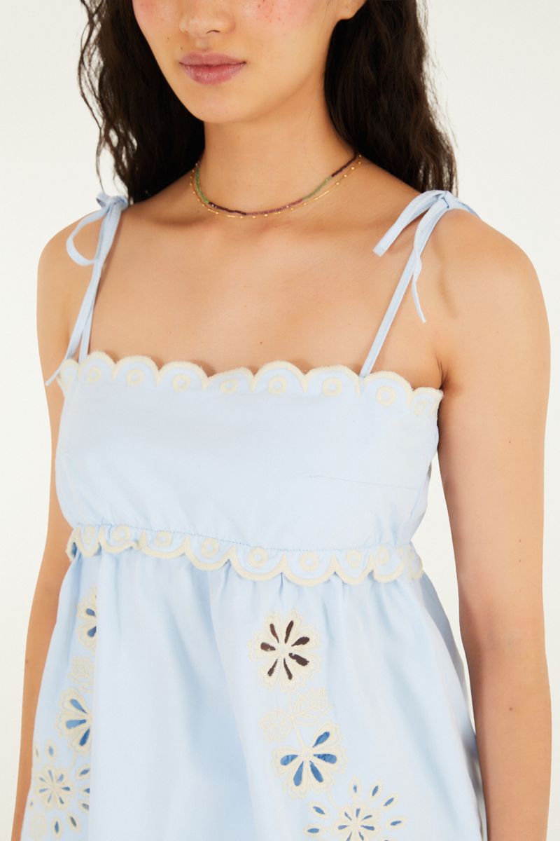 Blusa Sarja Bordado Richelieu