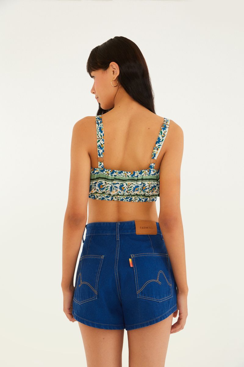 Top Estampado Azulejo Florido
