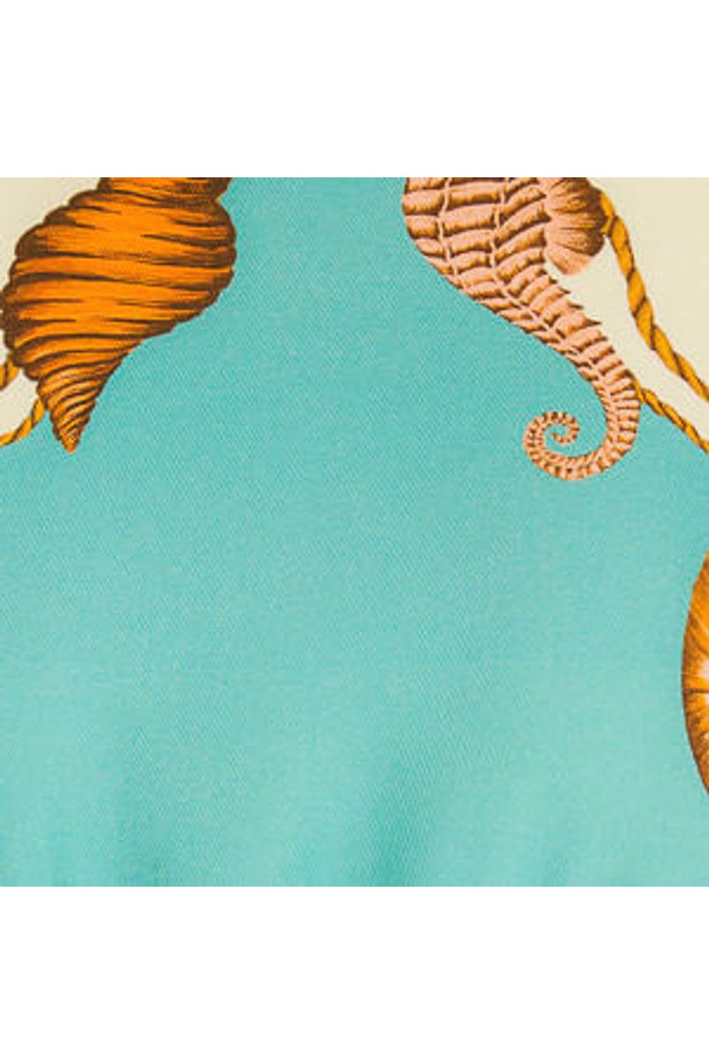 Vestido Frente Única Estampado Souvenir Litoral