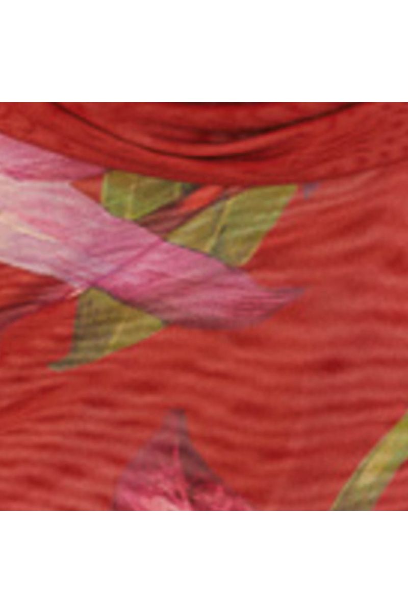 Blusa Tule Estampada Floral Orquídea