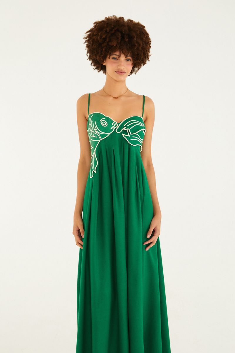 Vestido Bordado Peixe