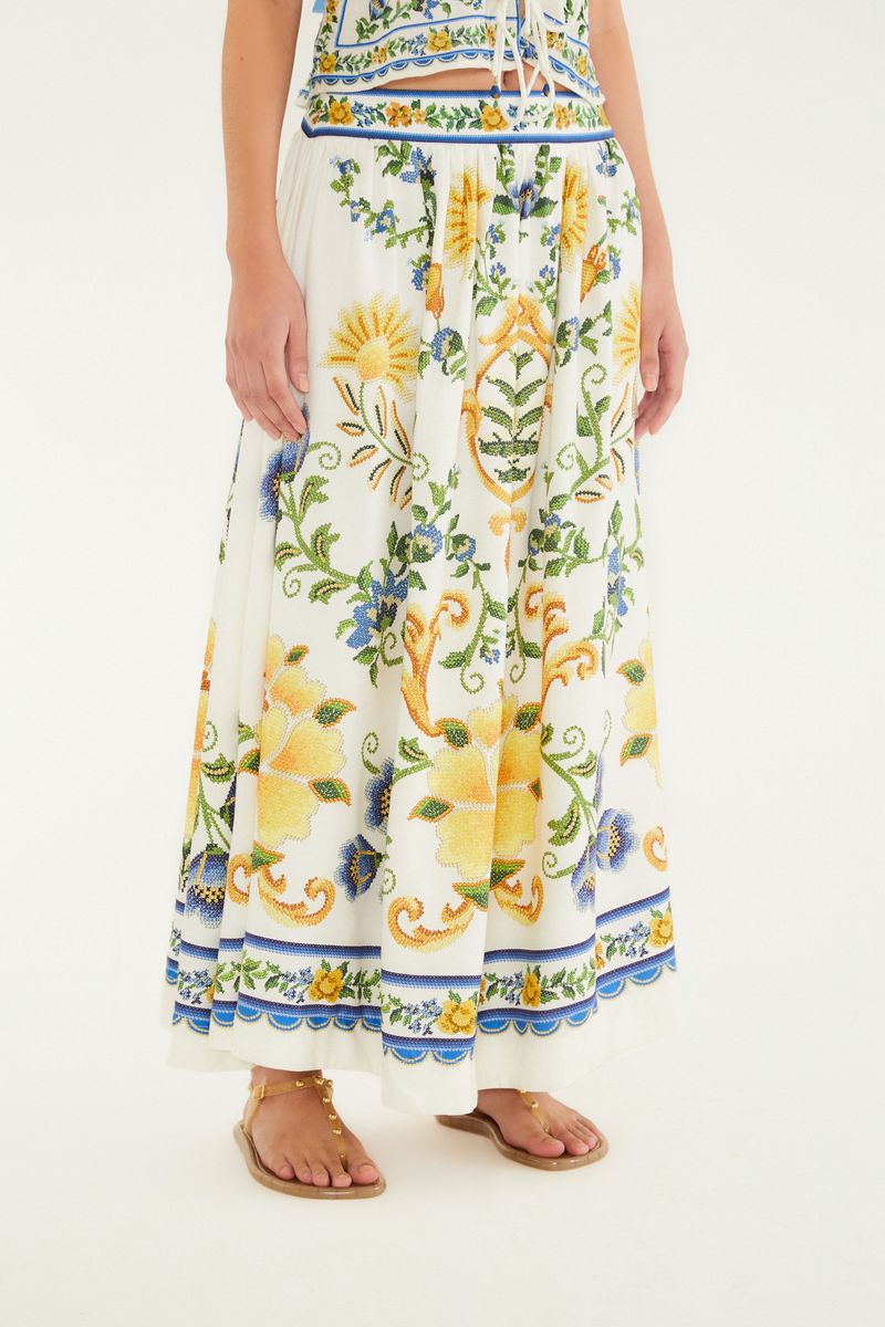 Saia Estampada Floral Emília