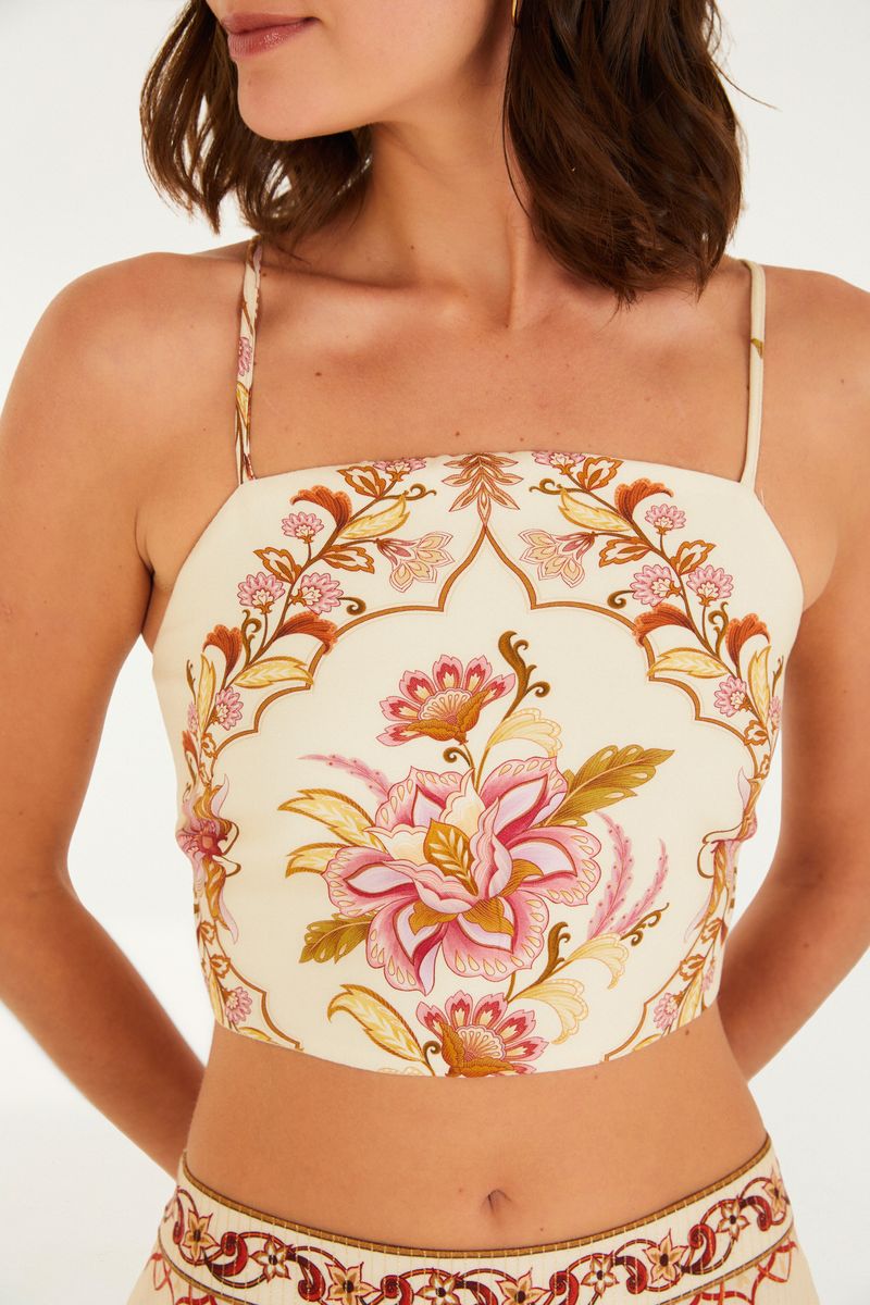 Top Estampado Jardim Majestoso