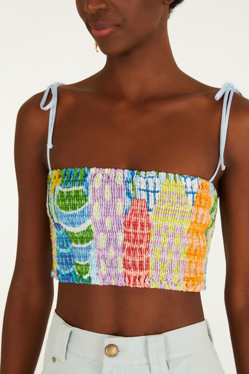 Top Estampado Jardim Primavera