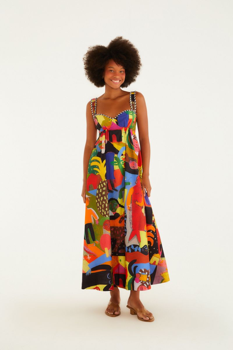 Vestido Cropped Estampado Ana Leovy