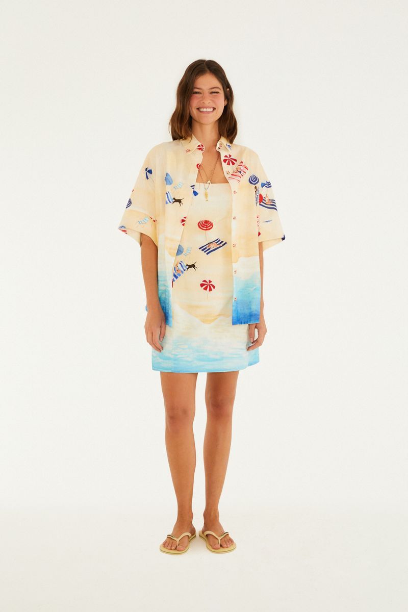 Camisa Estampada Praia Do Poá