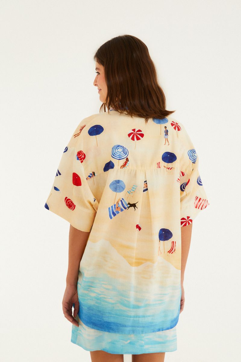 Camisa Estampada Praia Do Poá