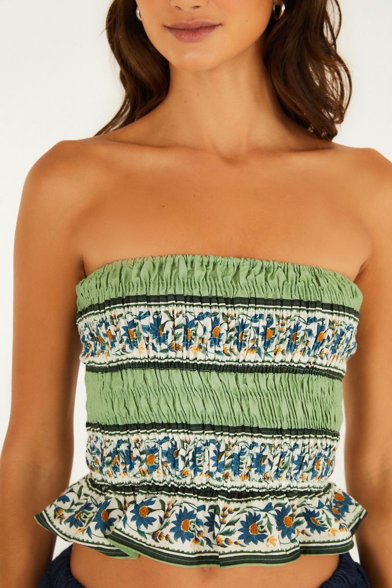 Top Estampado Azulejo Florido