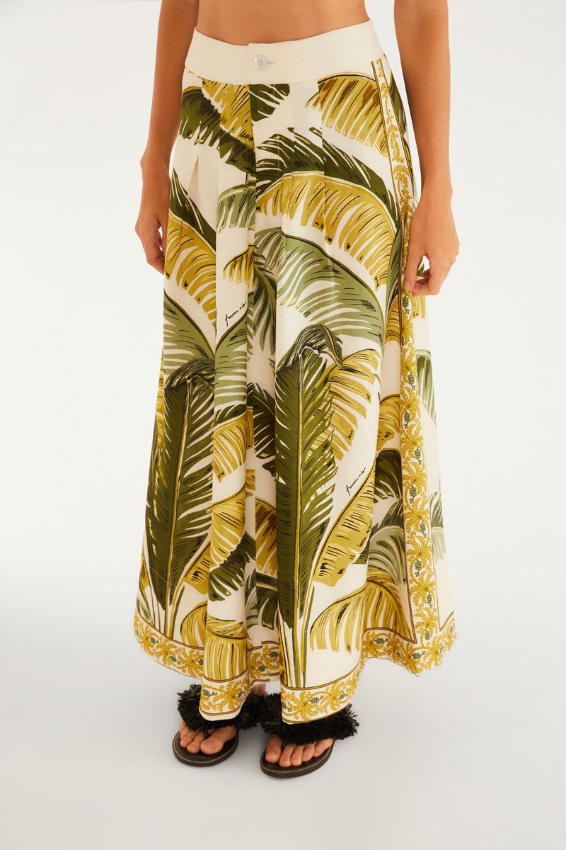 Saia Evasê Estampada Trancoso