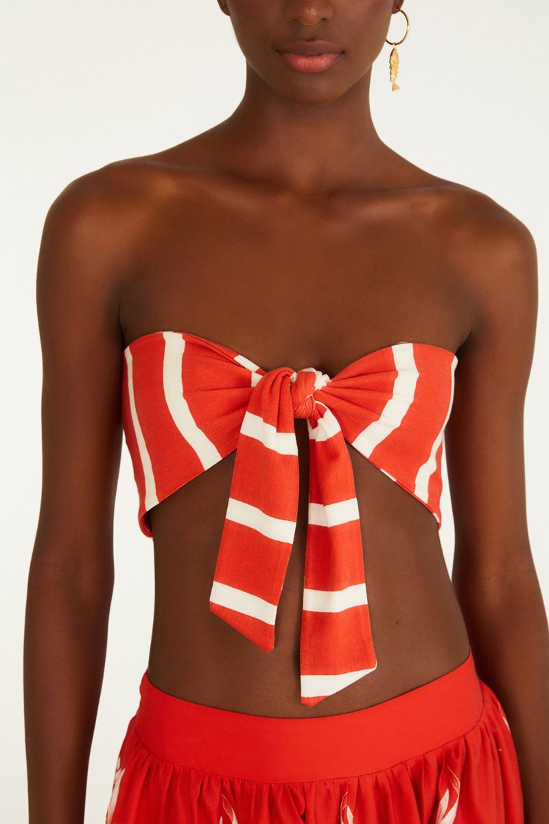 Top Lastex Estampado Peixe Copa
