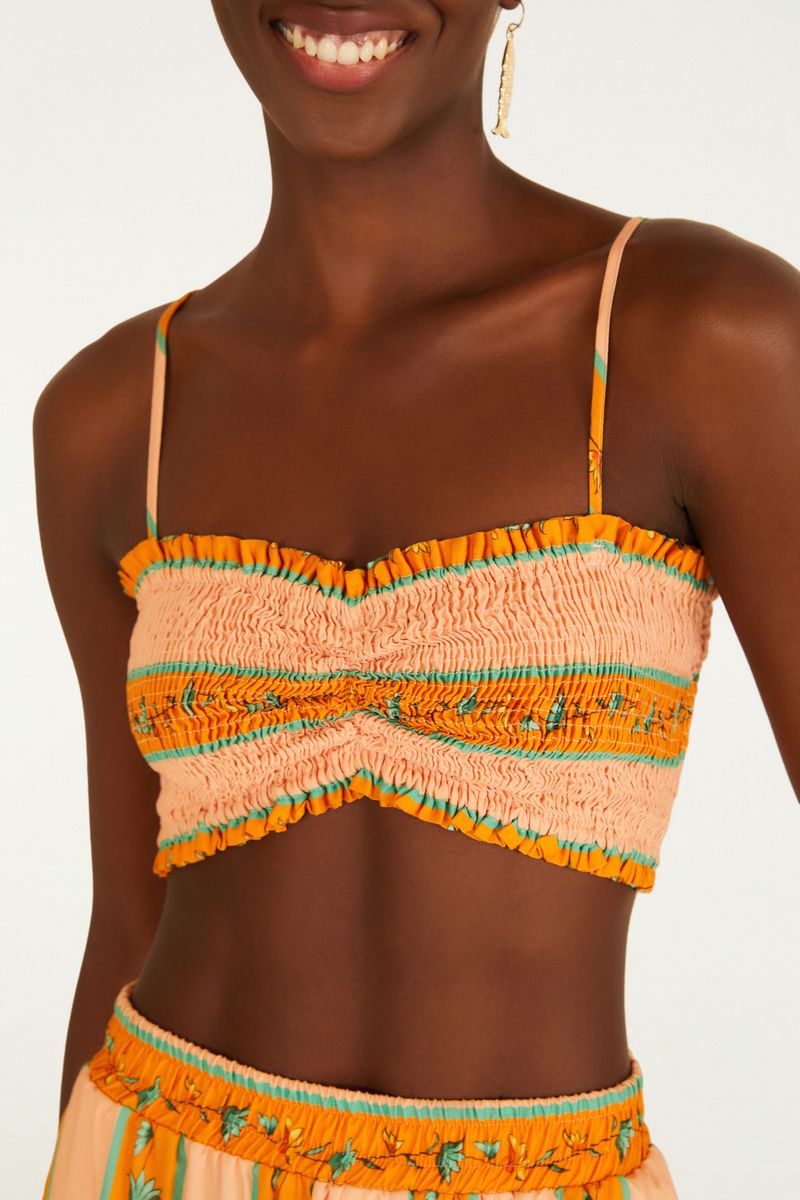 Top Lastex Estampado Passarinho