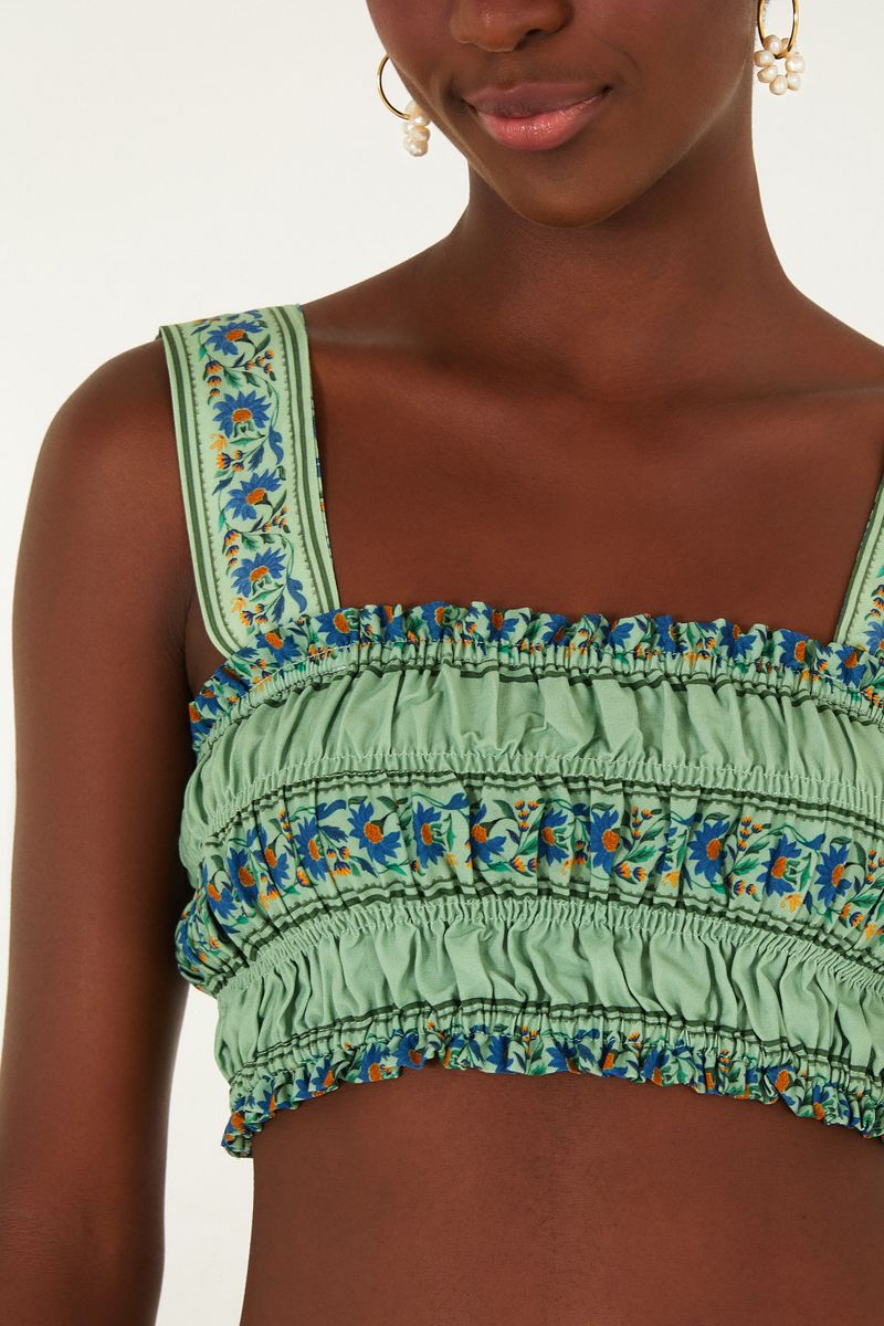 Top Estampado Azulejo Florido