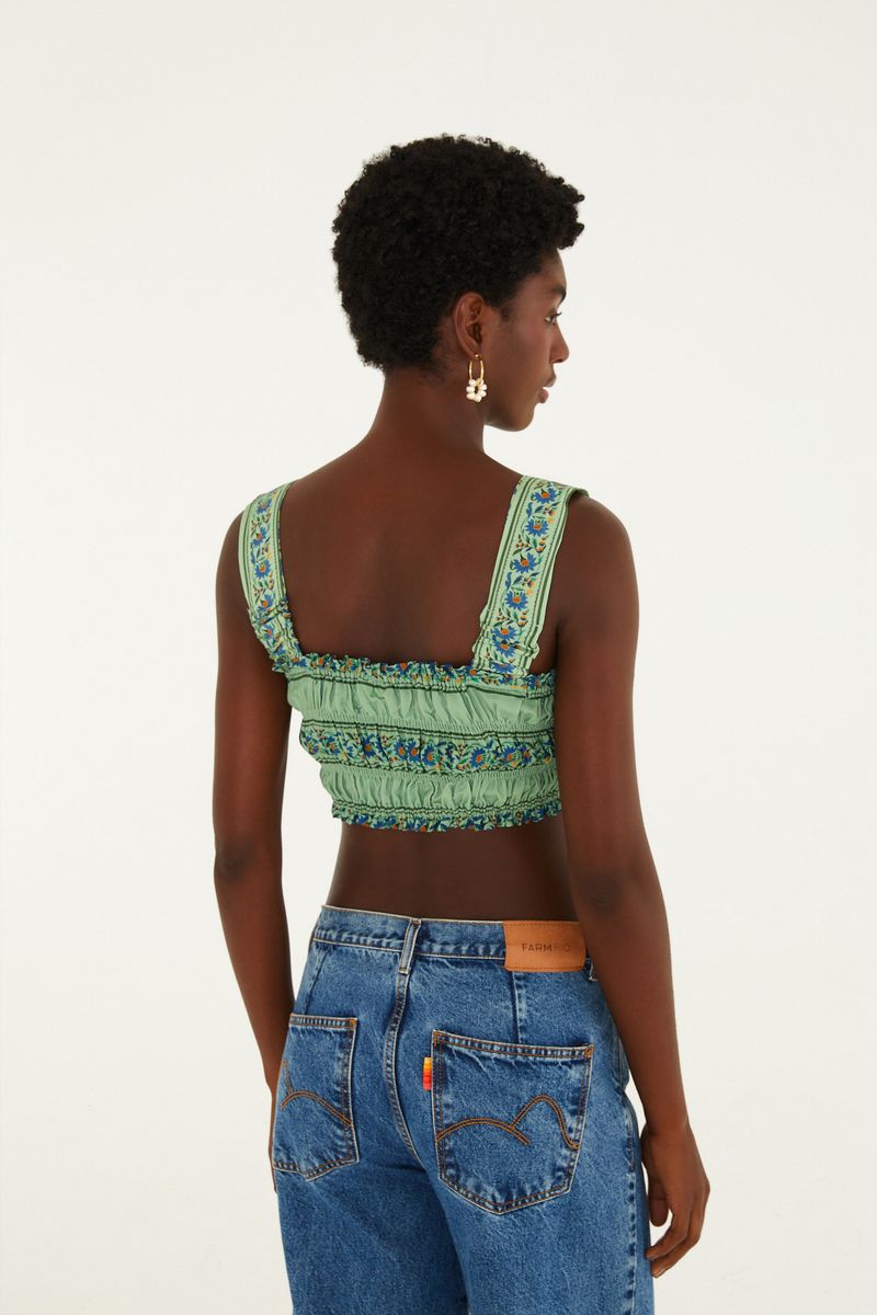 Top Estampado Azulejo Florido