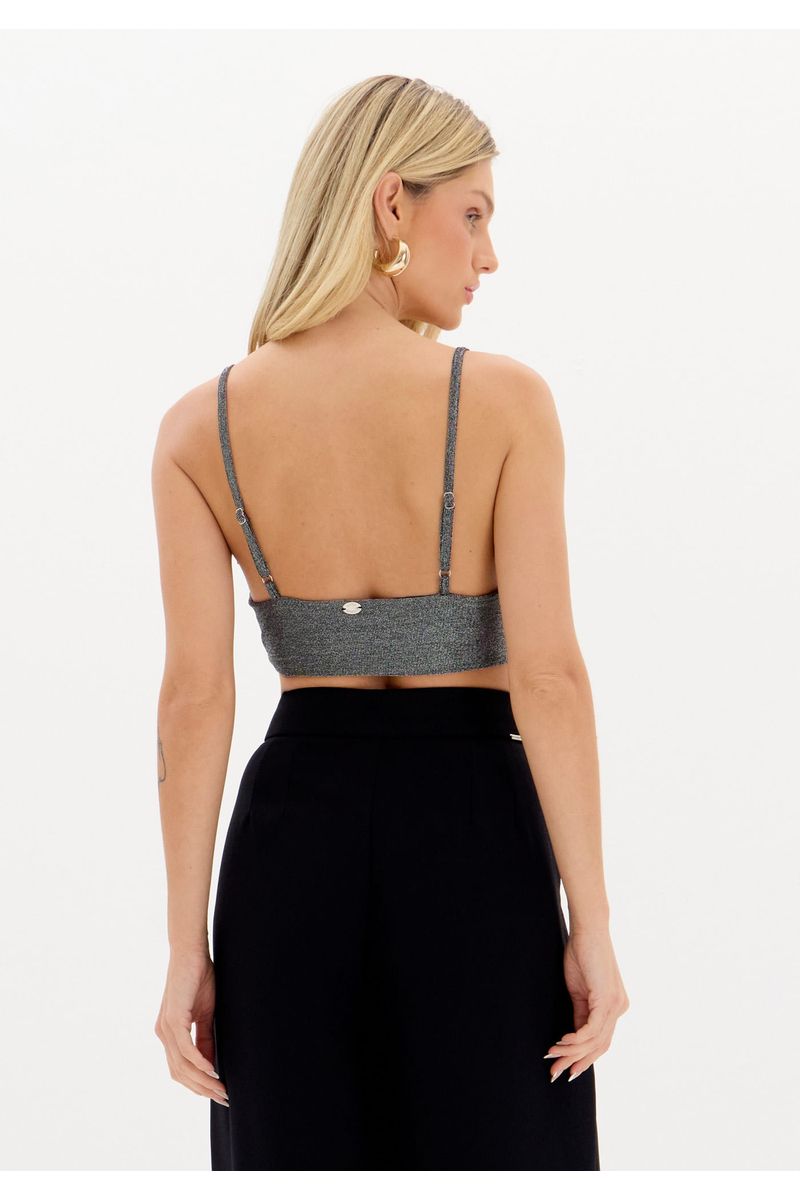 Top Cropped De Alças Decote V