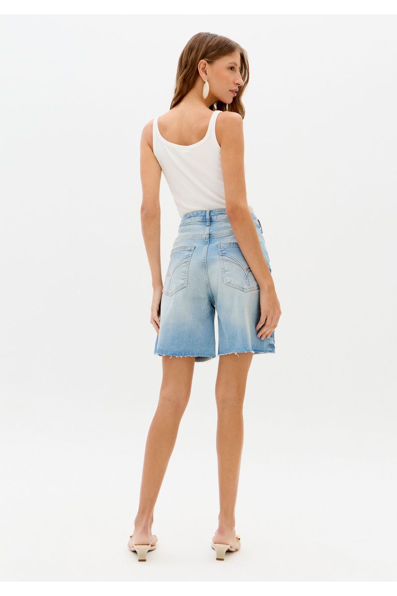 Bermuda Jeans Comfort Cintura Alta