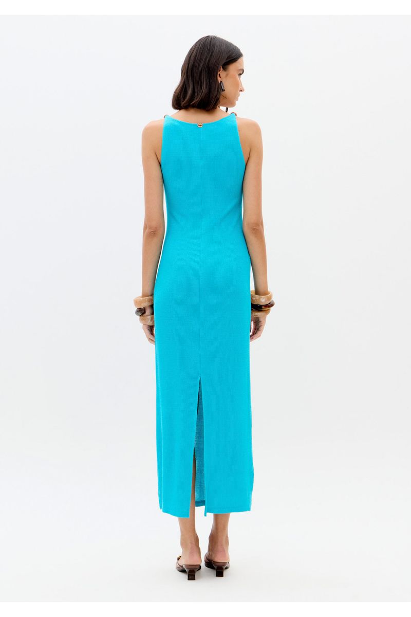 Vestido Super Midi Com Miçangas