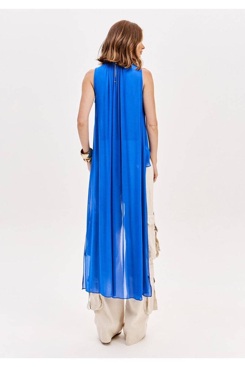 Blusa Alongada Fluida Chiffon