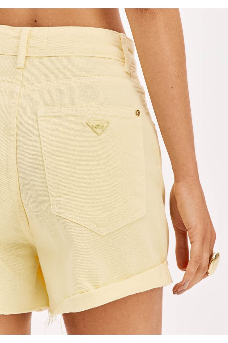 Short Sarja Mom Cintura Super Alta