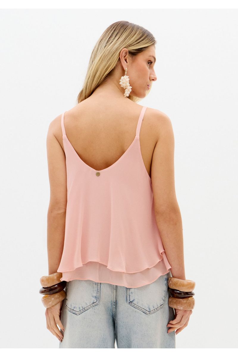 Blusa De Alças Com Decote V