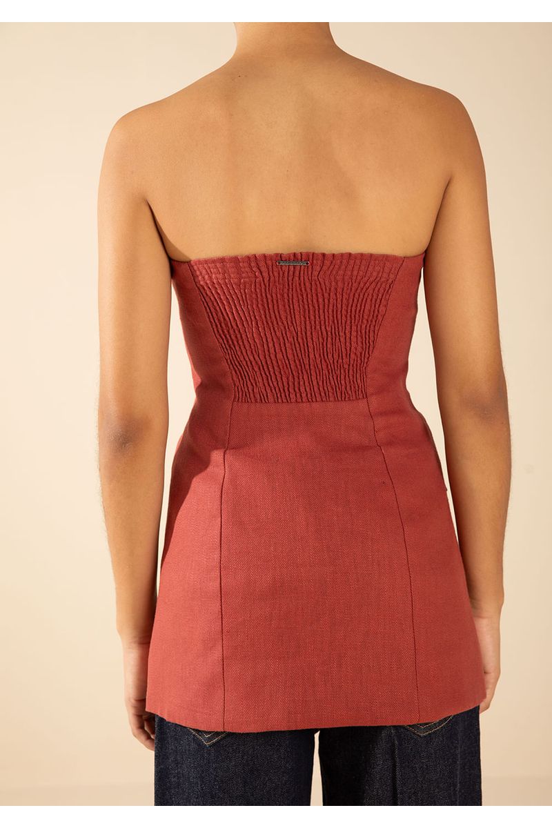 Vestido Morena Rosa Ajustado Decote Reto Sem Manga Curto Bordo