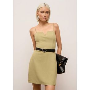 Vestido Iódice Ajustado Decote V Com Alça Curto Verde