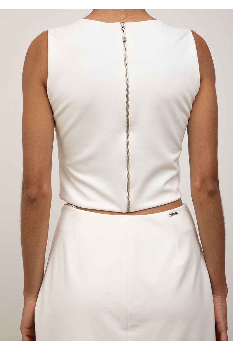 Top Iódice Decote Quadrado Alça Larga Off White