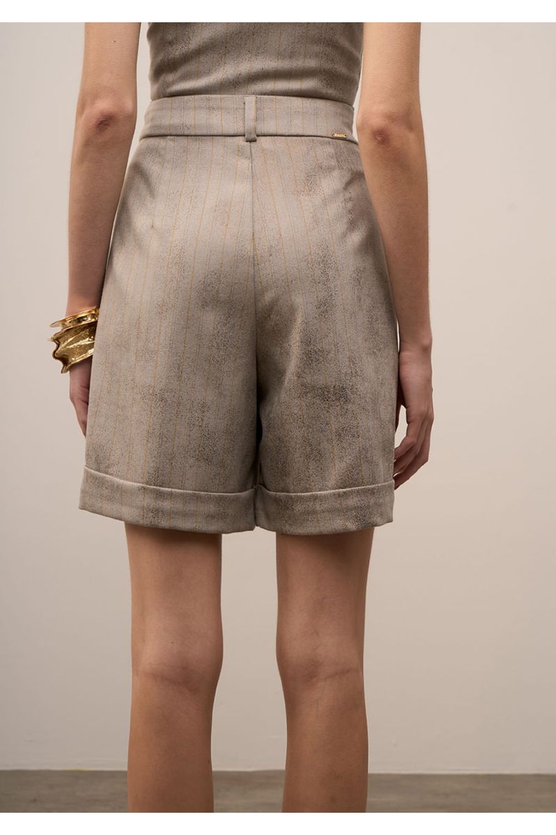 Shorts Iódice Amplo Alta Cinza