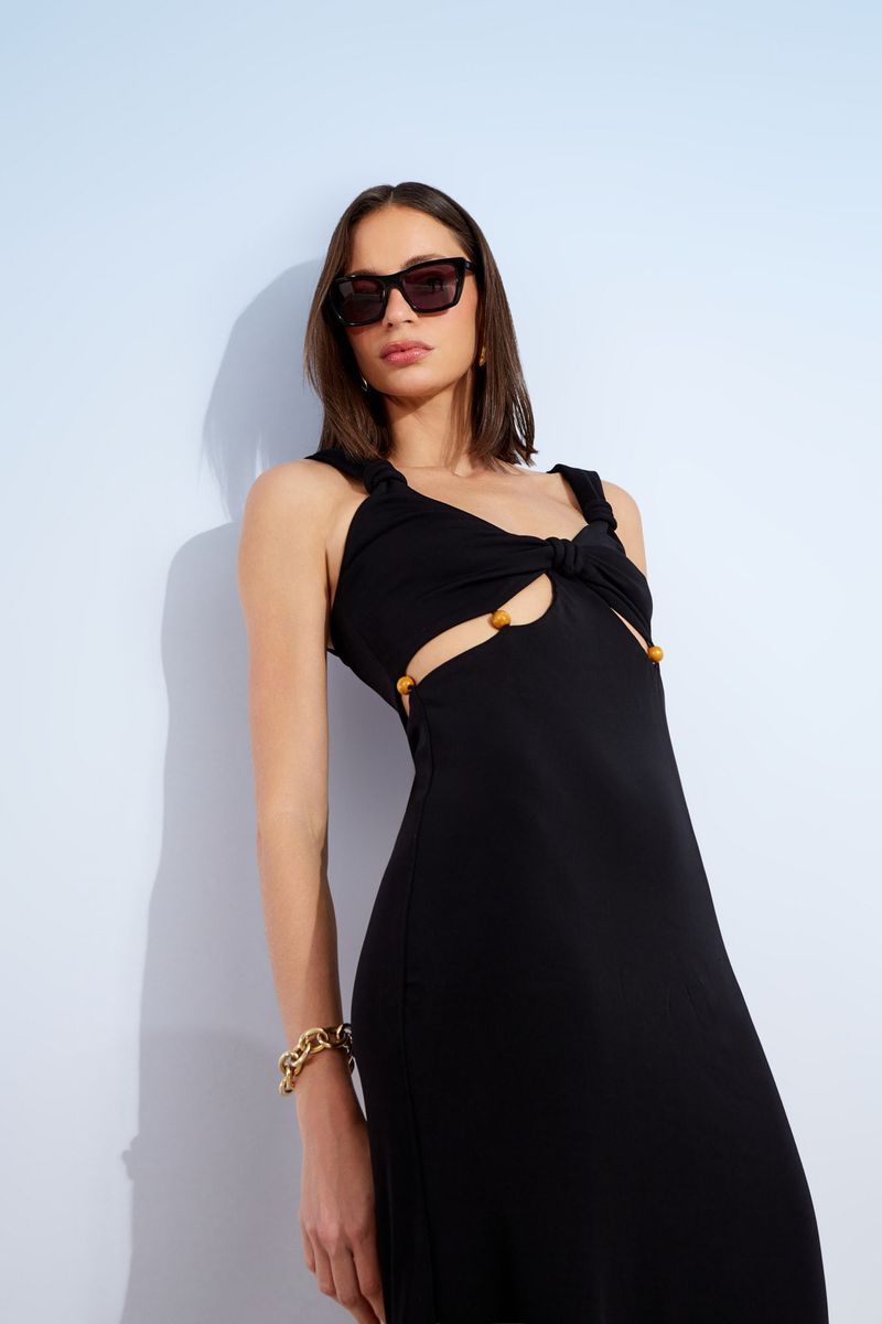 VESTIDO MIDI DETALHE PASSANTE