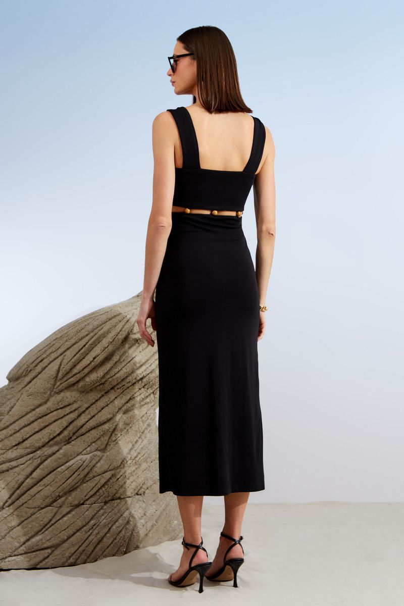 VESTIDO MIDI DETALHE PASSANTE