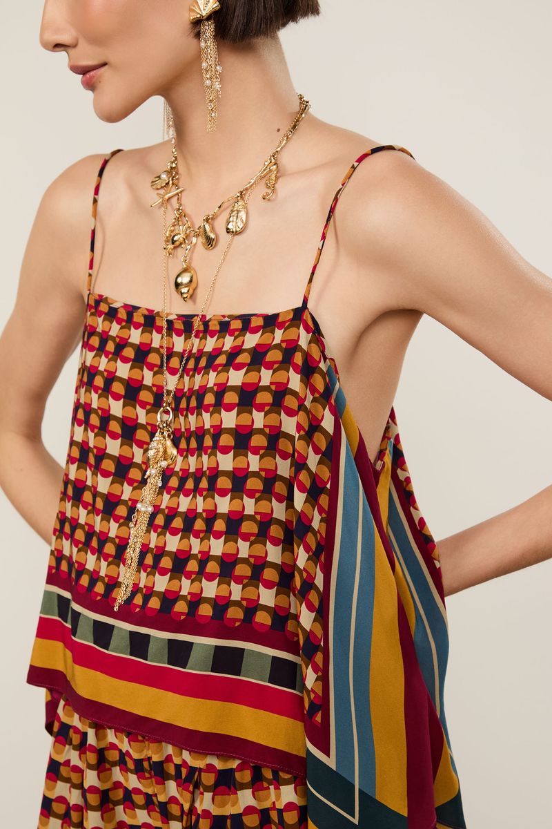 Regata Cropped Ampla Estampado