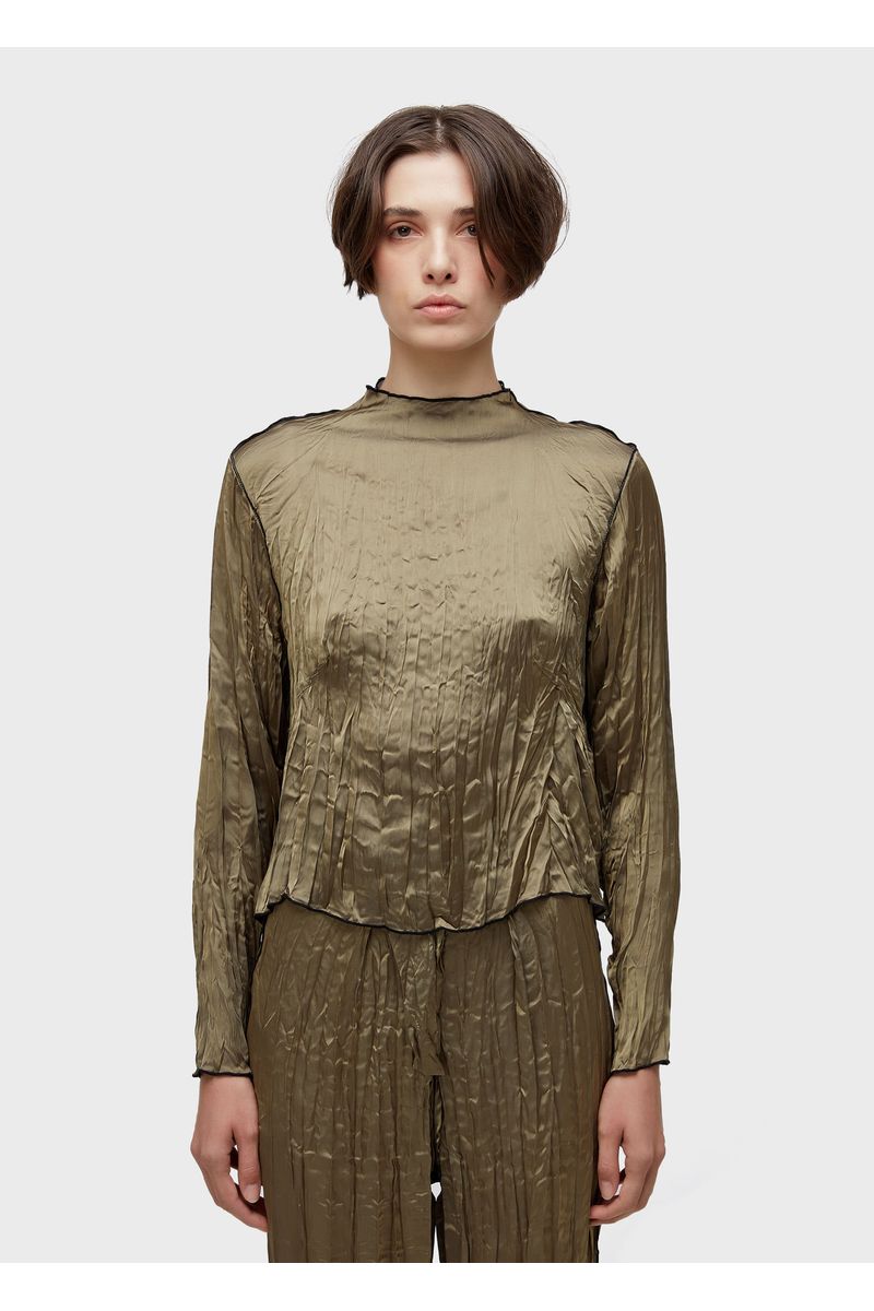 Blusa wrinkle satin double face