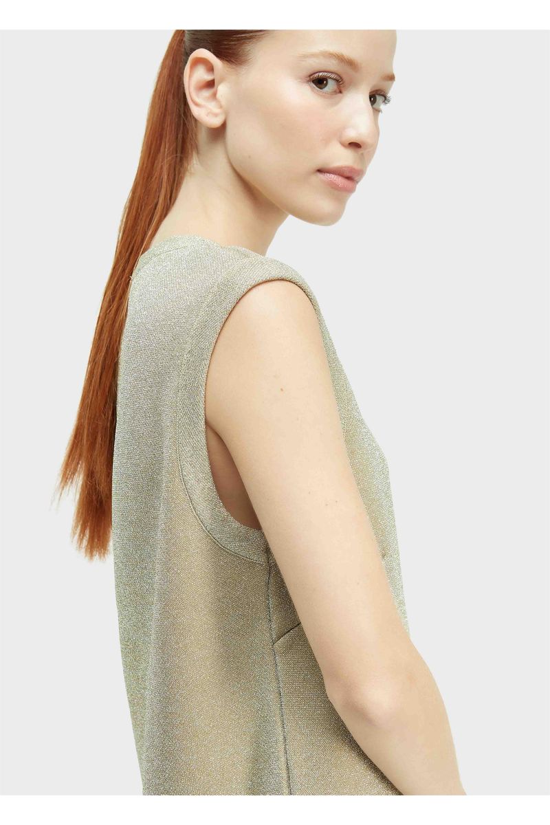 Vestido curto tricot lurex