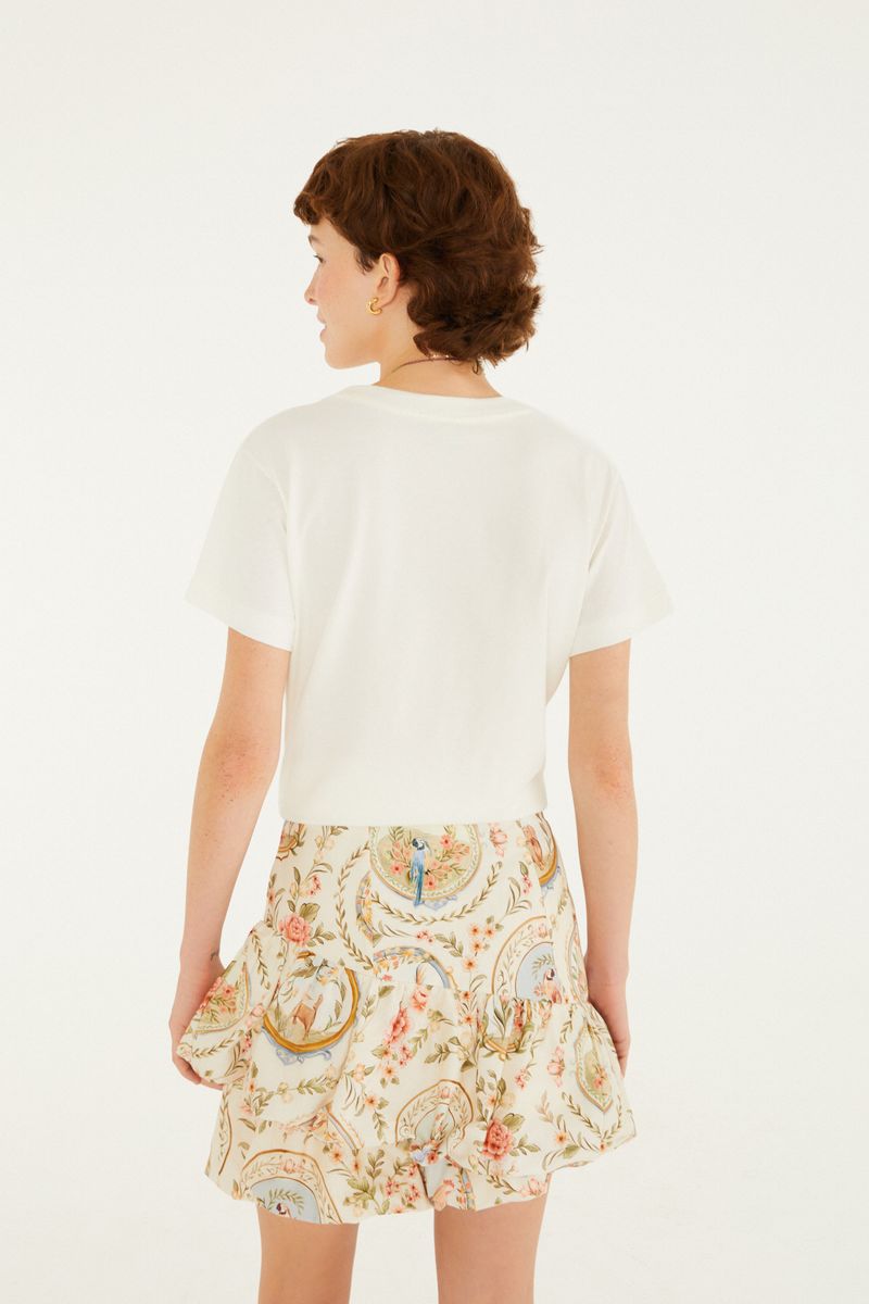 Saia Balonê Estampada Relicário Floral