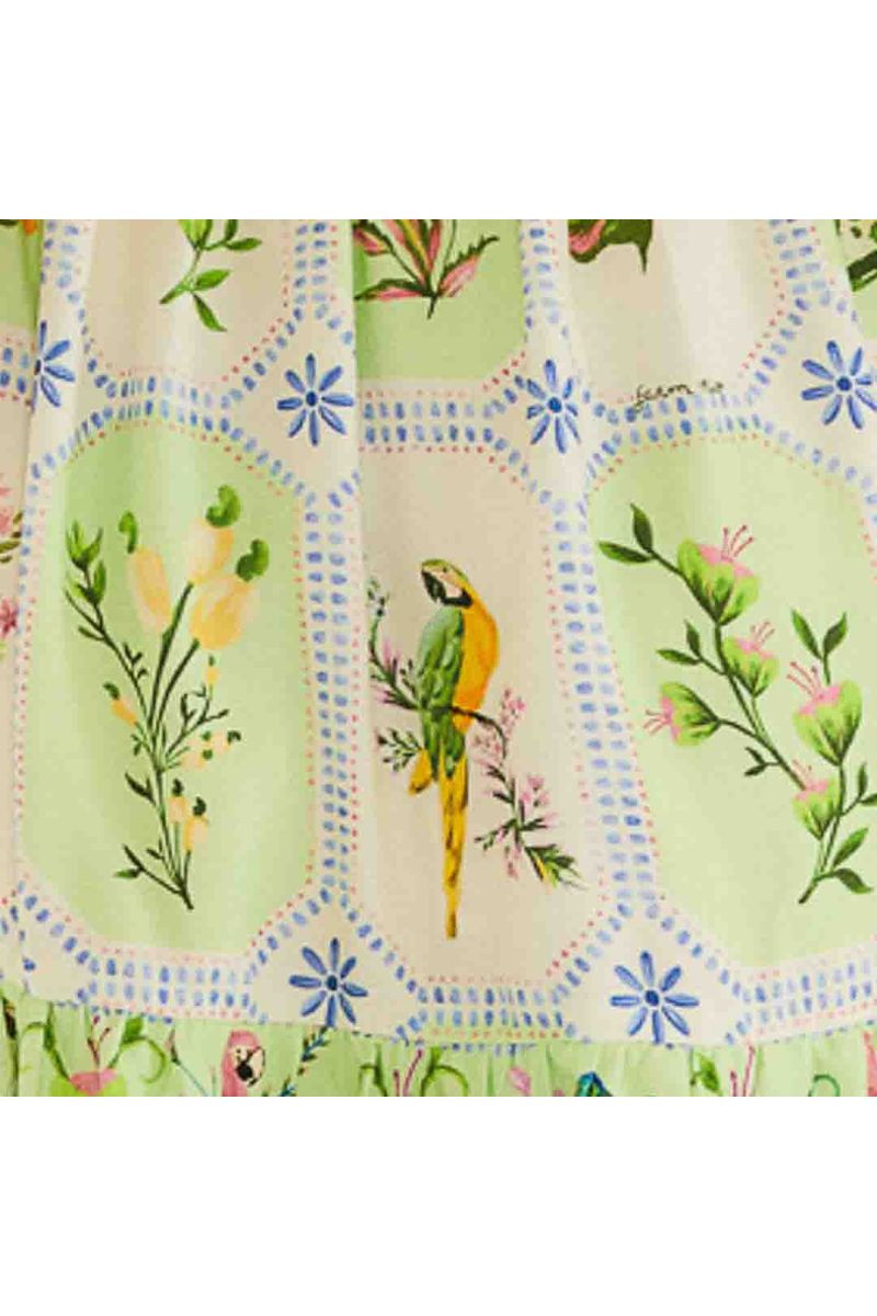 Vestido Curto Estampado Porcelana Tropical