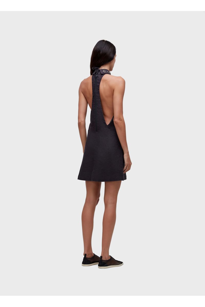 Vestido curto gola cristais