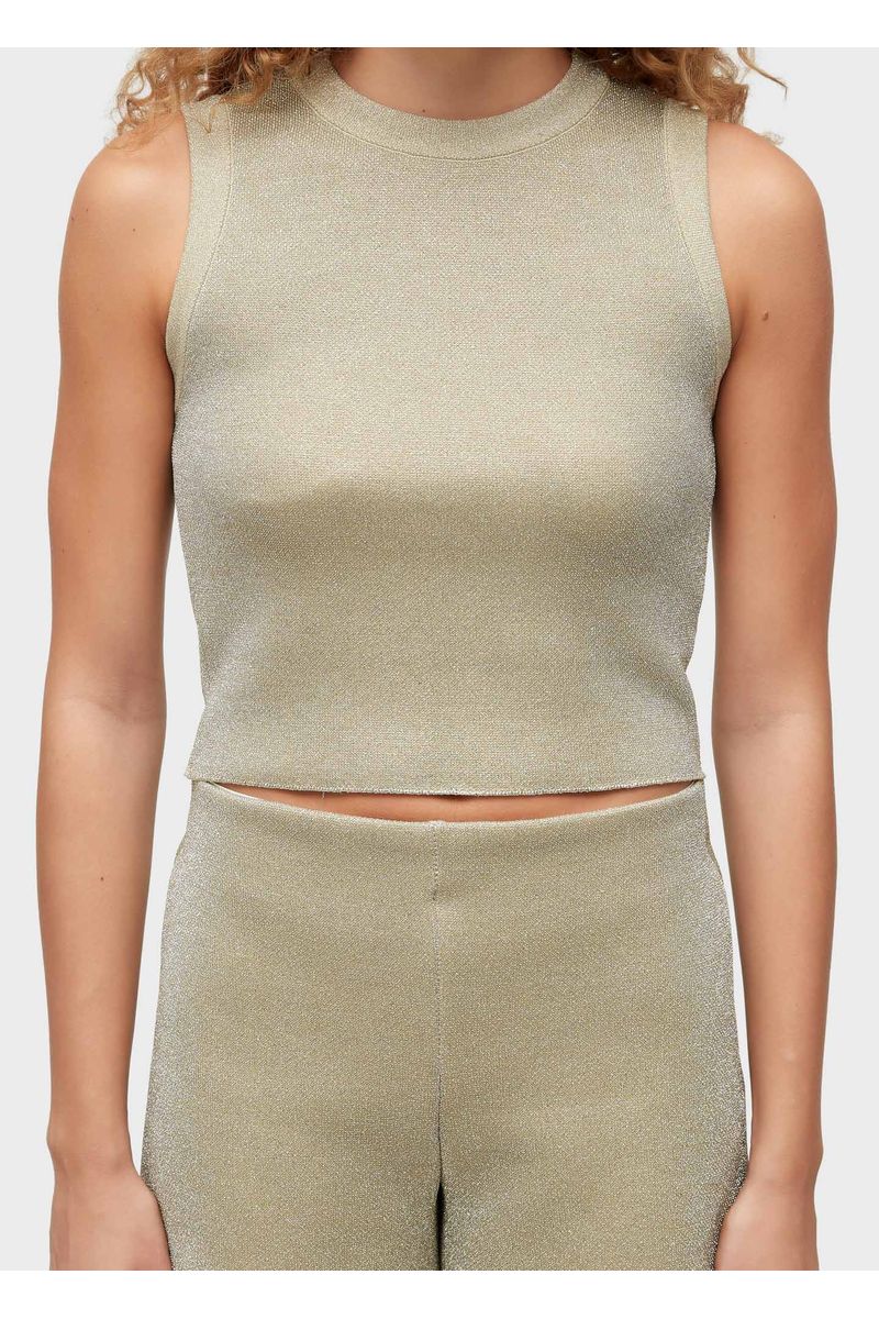 Top cropped tricot lurex