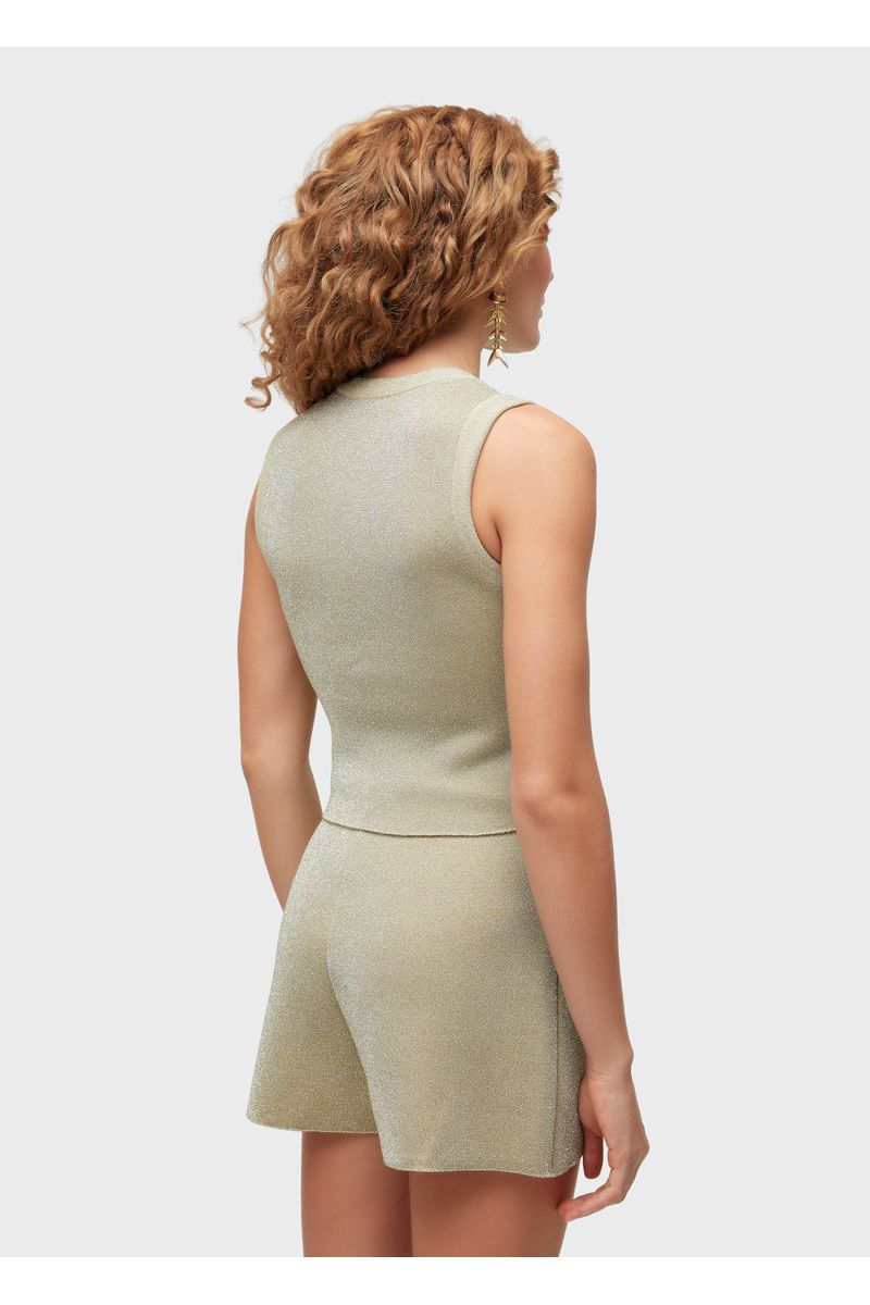 Top cropped tricot lurex