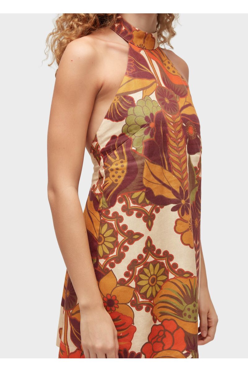 Vestido curto gola garden party