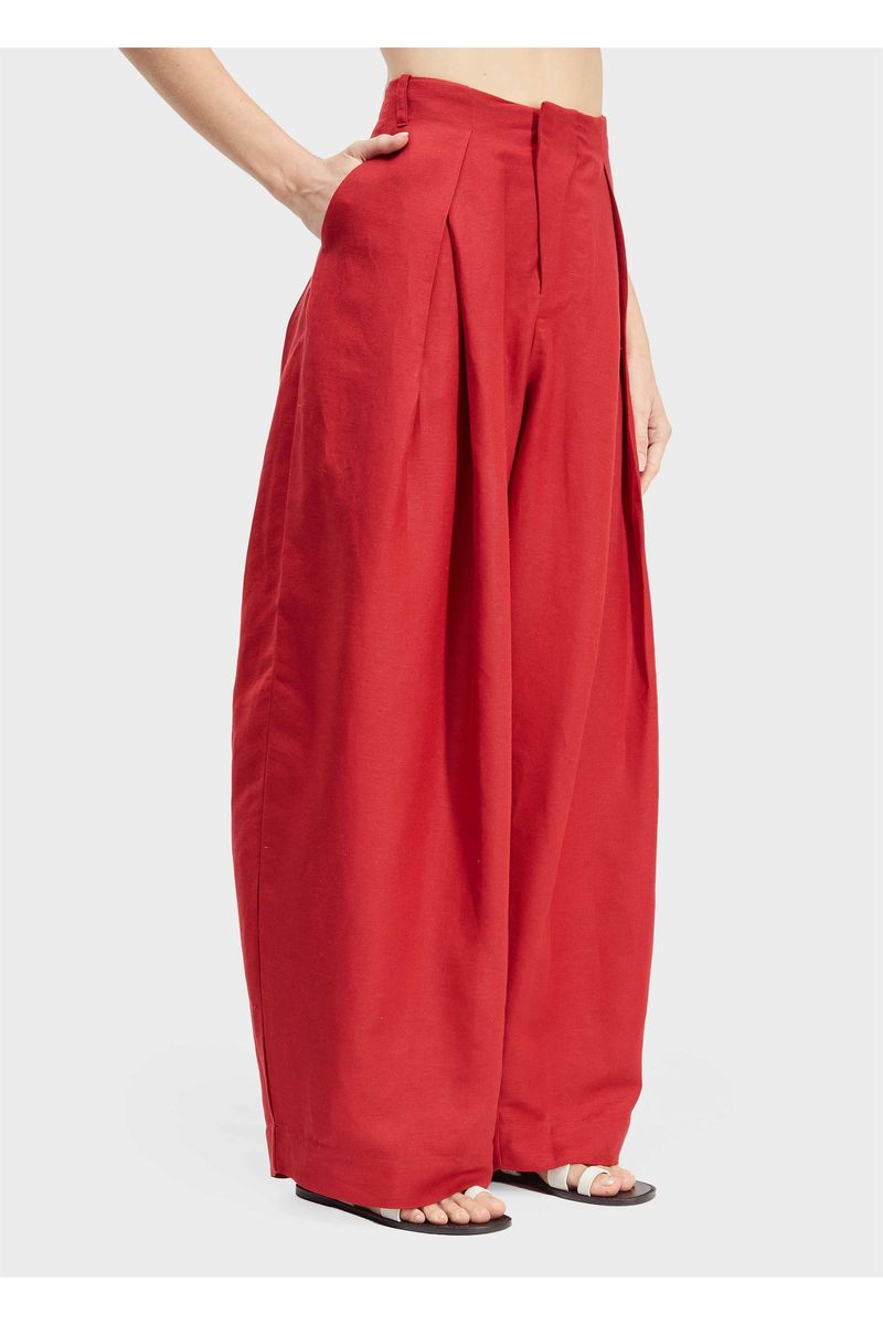 Calça linen pregas
