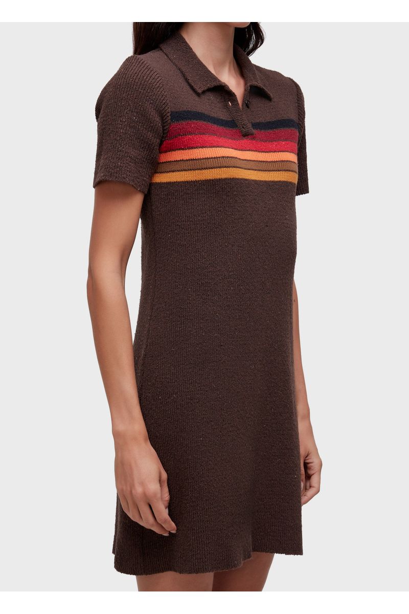 Vestido polo tricot listras