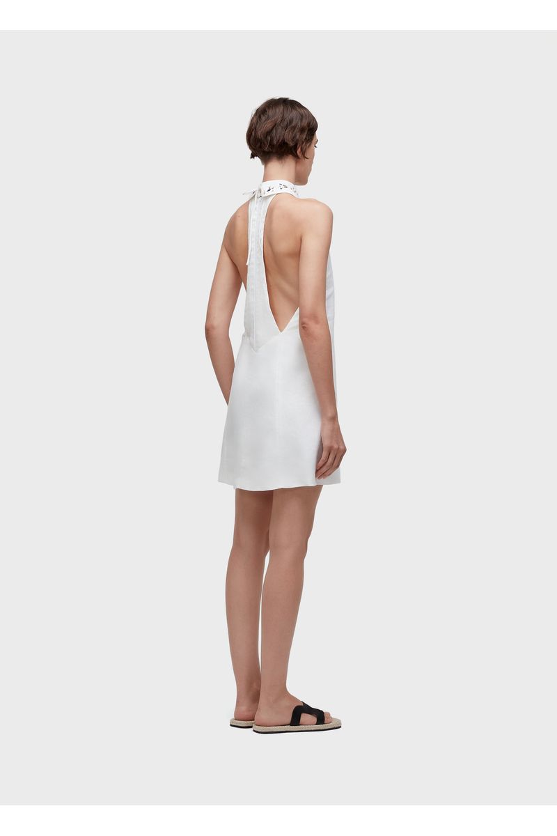 Vestido curto gola cristais