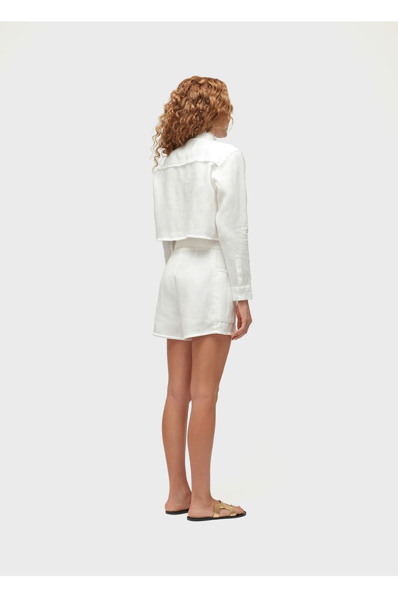 Short desfiado linen
