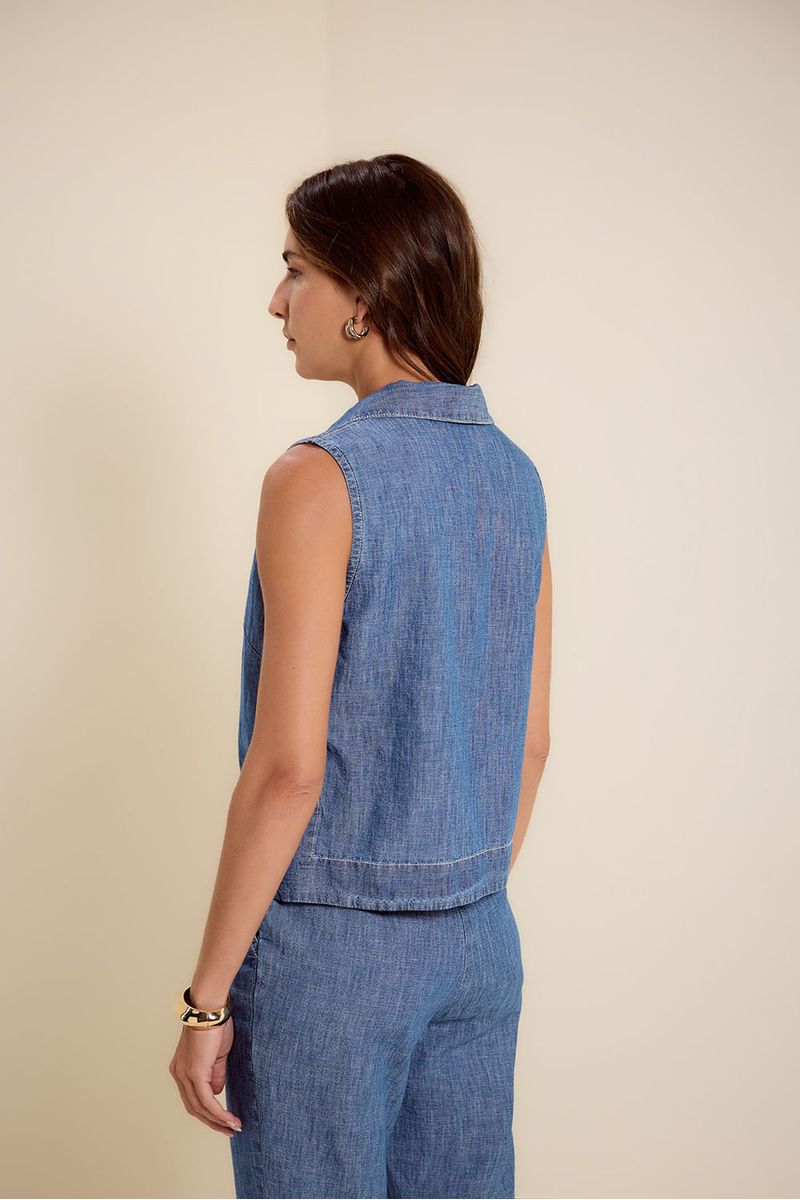 Blusa jeans sm gola