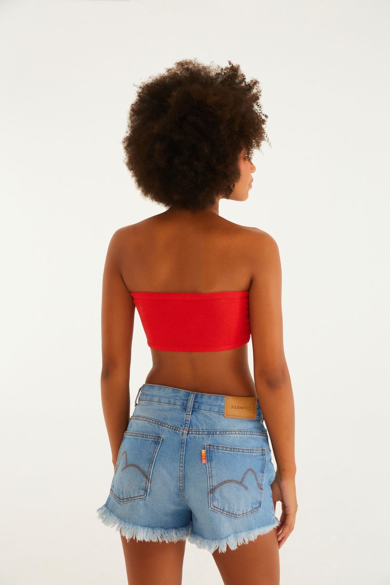 Top Faixa Tricot Tomate