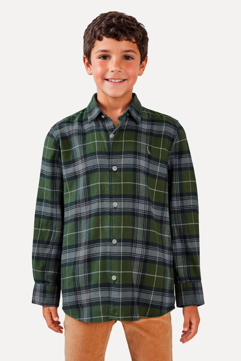Camisa Mini Ml Flanela Xadrez