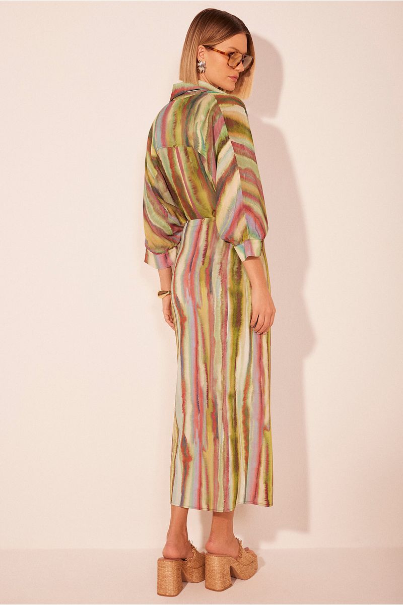 Saia Midi Listrado Fluor