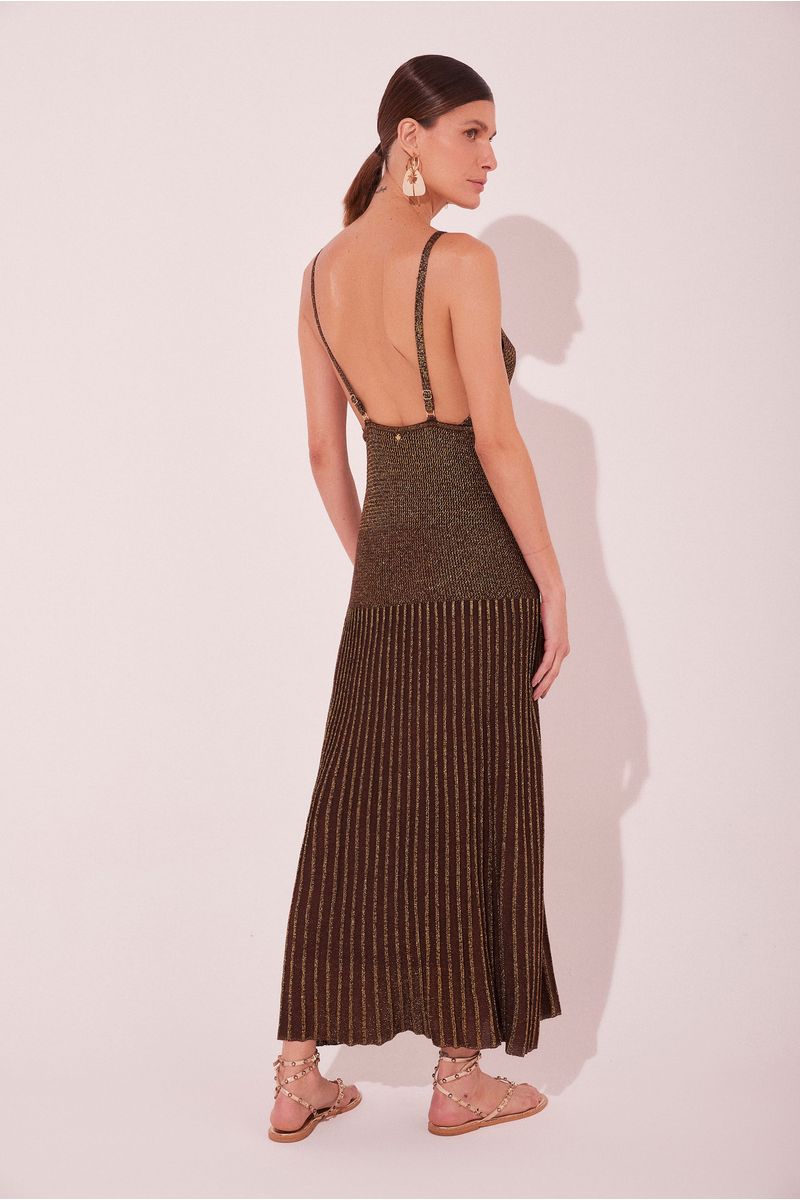 Vestido Midi Reluz Dourado